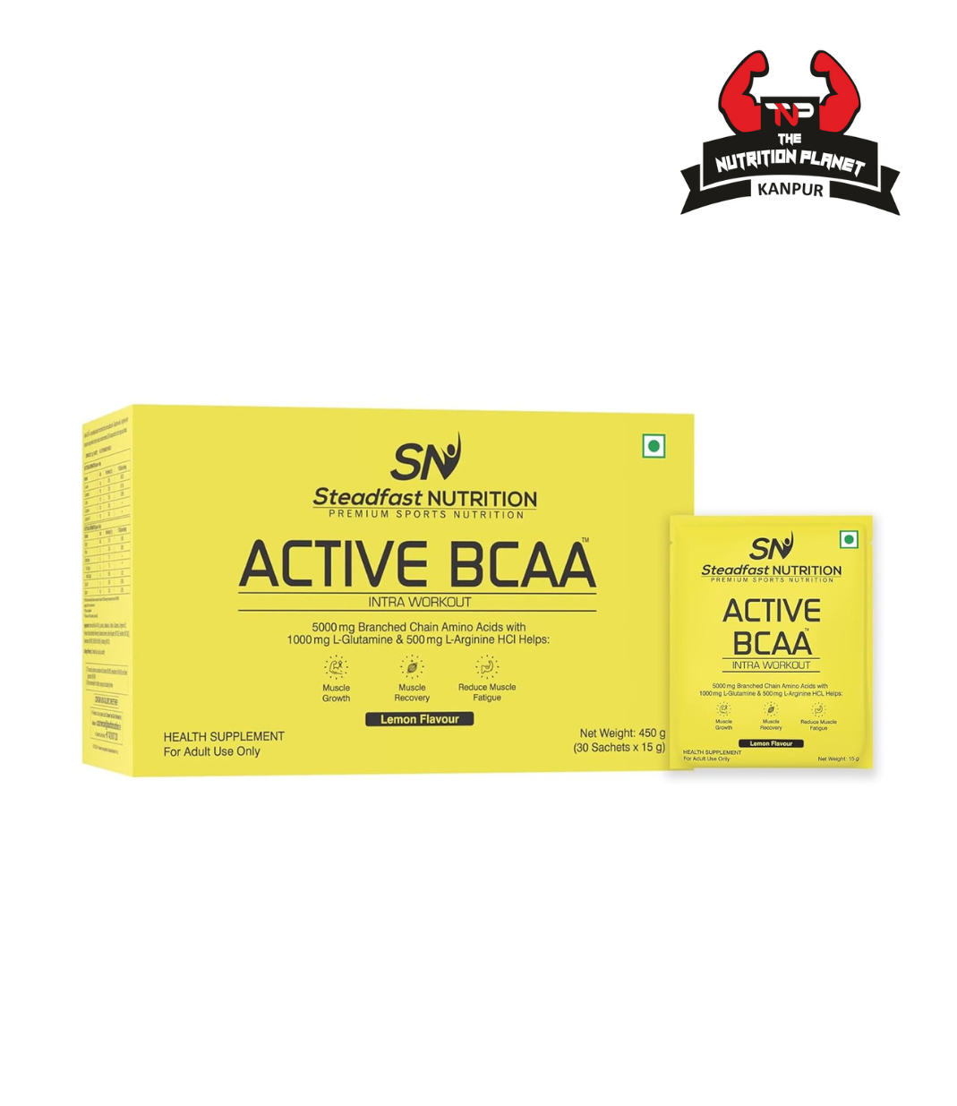 Steadfast Nutrition Active BCAA | Pre Workout BCAA Supplement in 2:1:1 Ratio | Muscle Recovery & Endurance, Intra workout | BCAA with L-Glutamine & L-Arginine